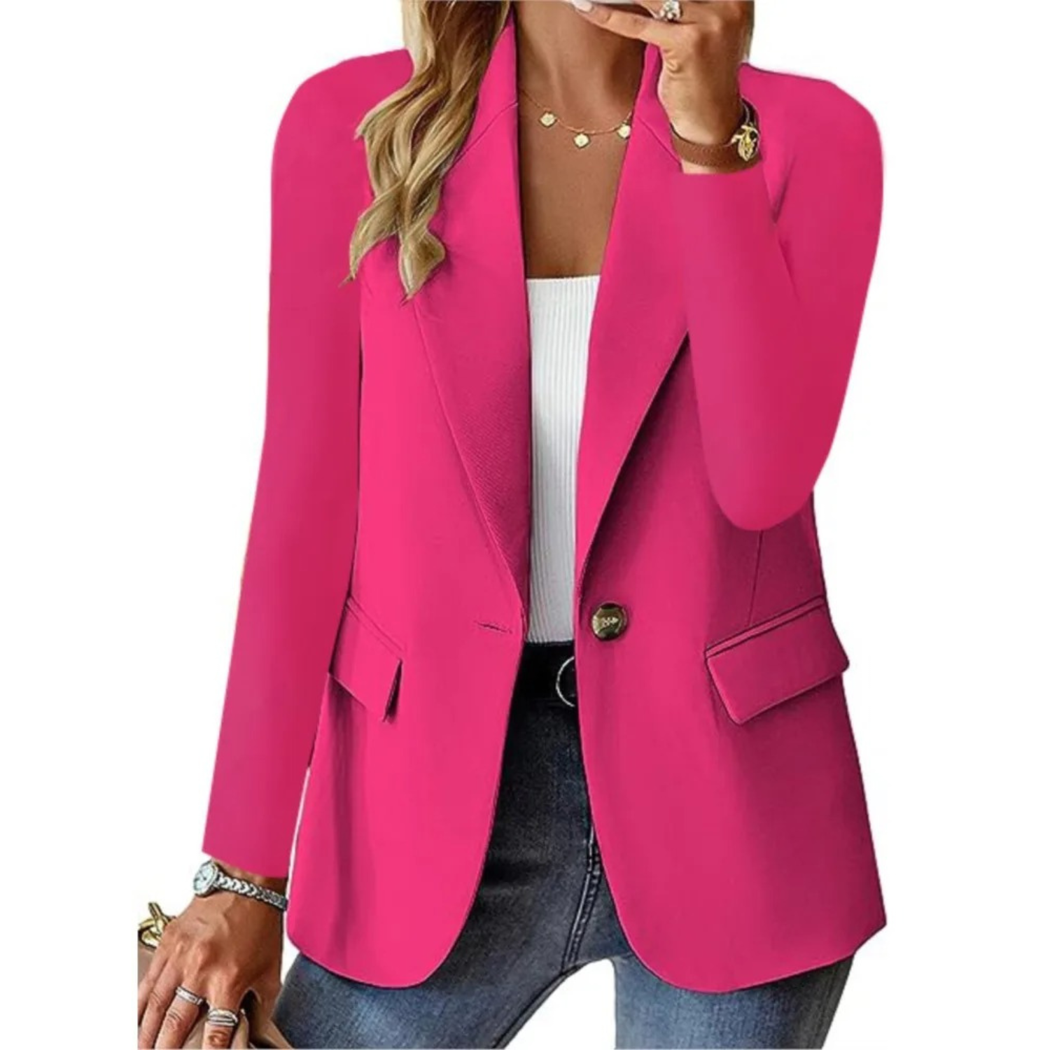 Blazer für Damen mit Knöpfen und praktischen Taschen, vielseitig kombinierbar