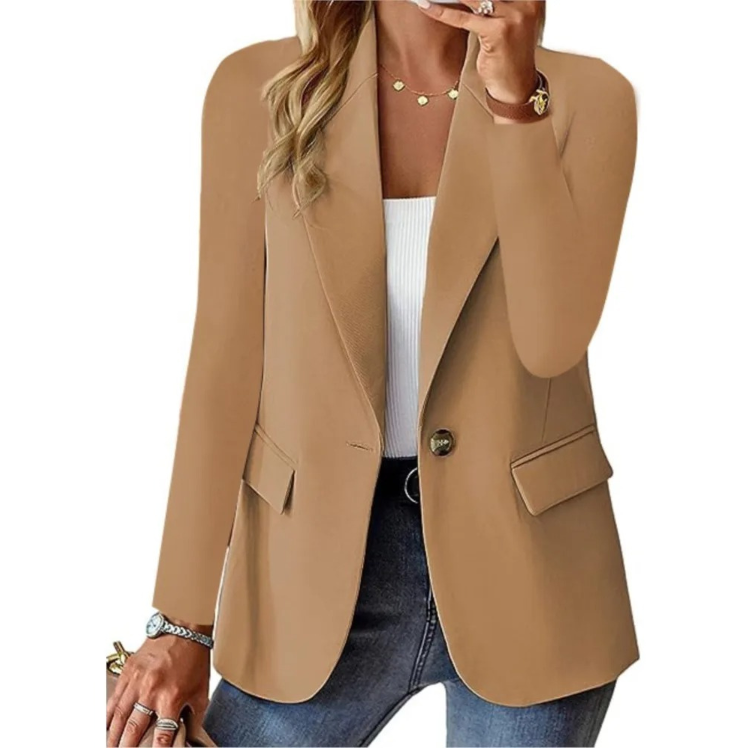 Blazer für Damen mit Knöpfen und praktischen Taschen, vielseitig kombinierbar