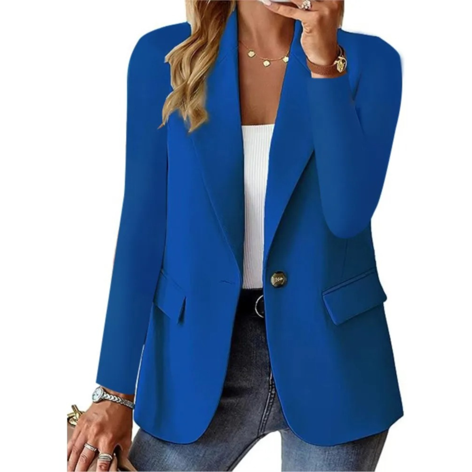 Blazer für Damen mit Knöpfen und praktischen Taschen, vielseitig kombinierbar
